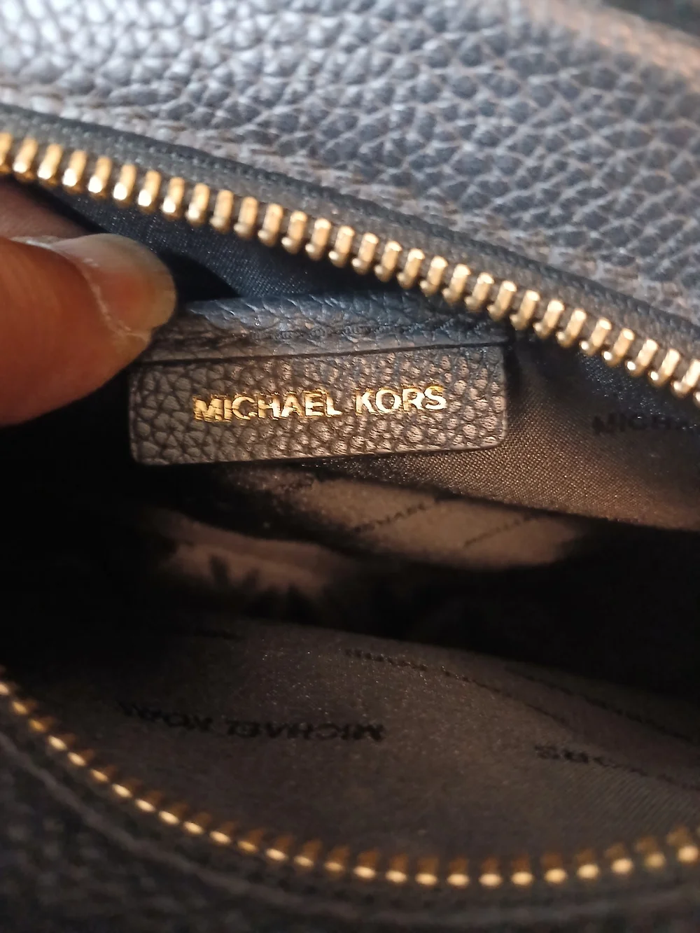 Michael Kors Black Pebbled Leather Round Crossbody Bag